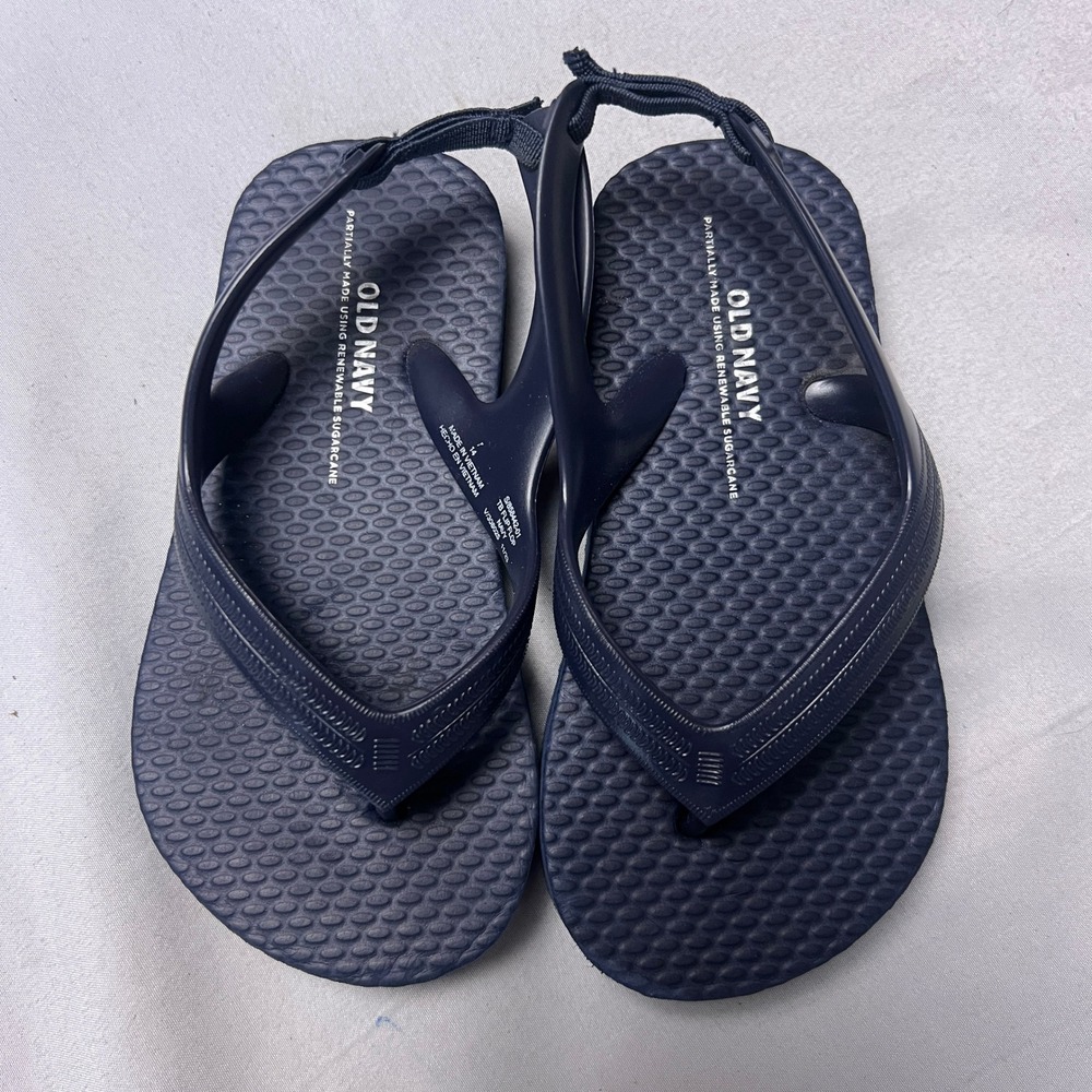 Old Navy Toddler Flip Flops Navy Blue Sandals with Backstrap Size‎ 7